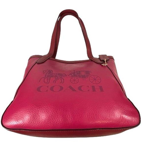 Coach Tote Bag 27 Color Block Horse and Carriage C5775 Bright Violet $328 - Picture 14 of 16